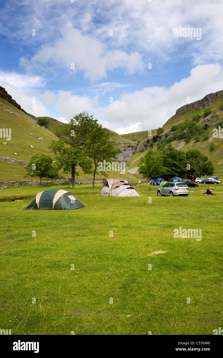 Campsite At Gordale Scar Malhamdale Yorkshire Dales England Stock Photo Alamy