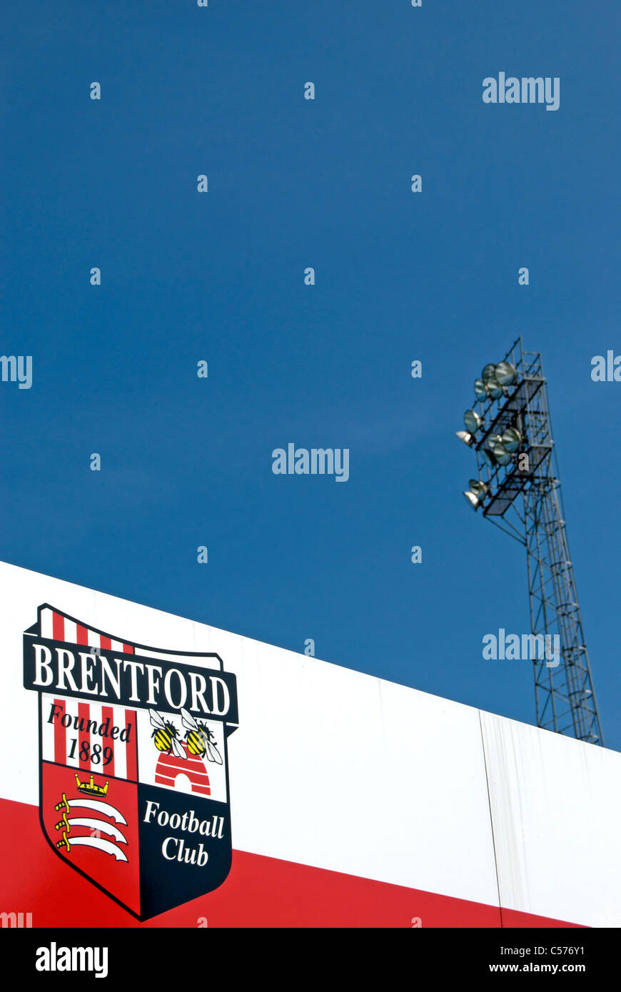 exterior of griffin park, former home of brentford football club, with ...
