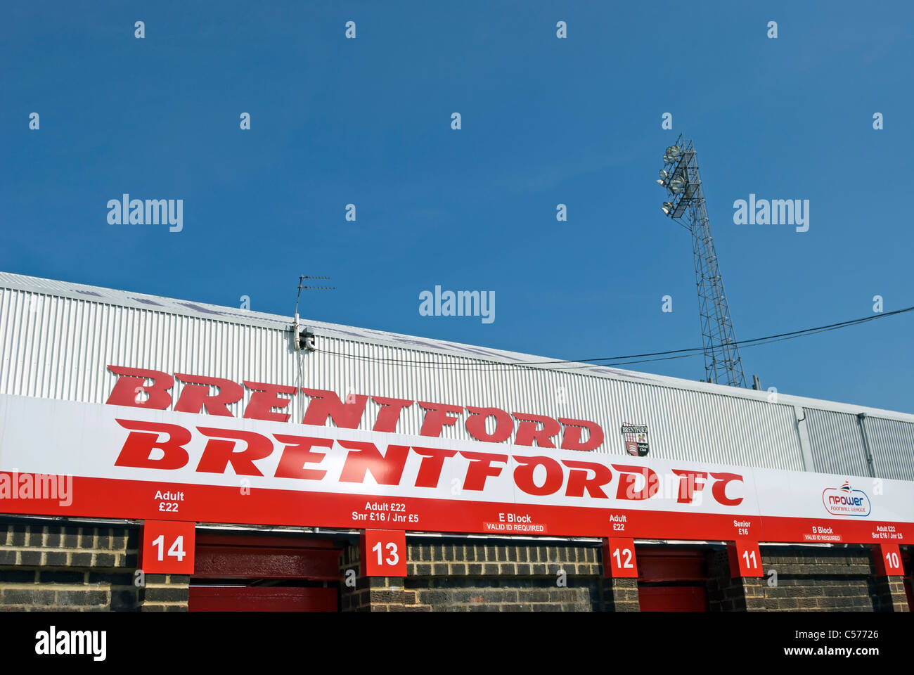 exterior of griffin park, former home of brentford football club Stock ...