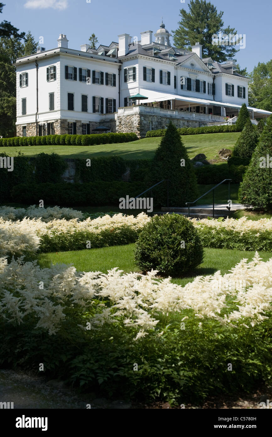 The Mount, Edith Wharton designed mansion, astilbe garden, Lenox, Massachusetts, the Berkshires Stock Photo