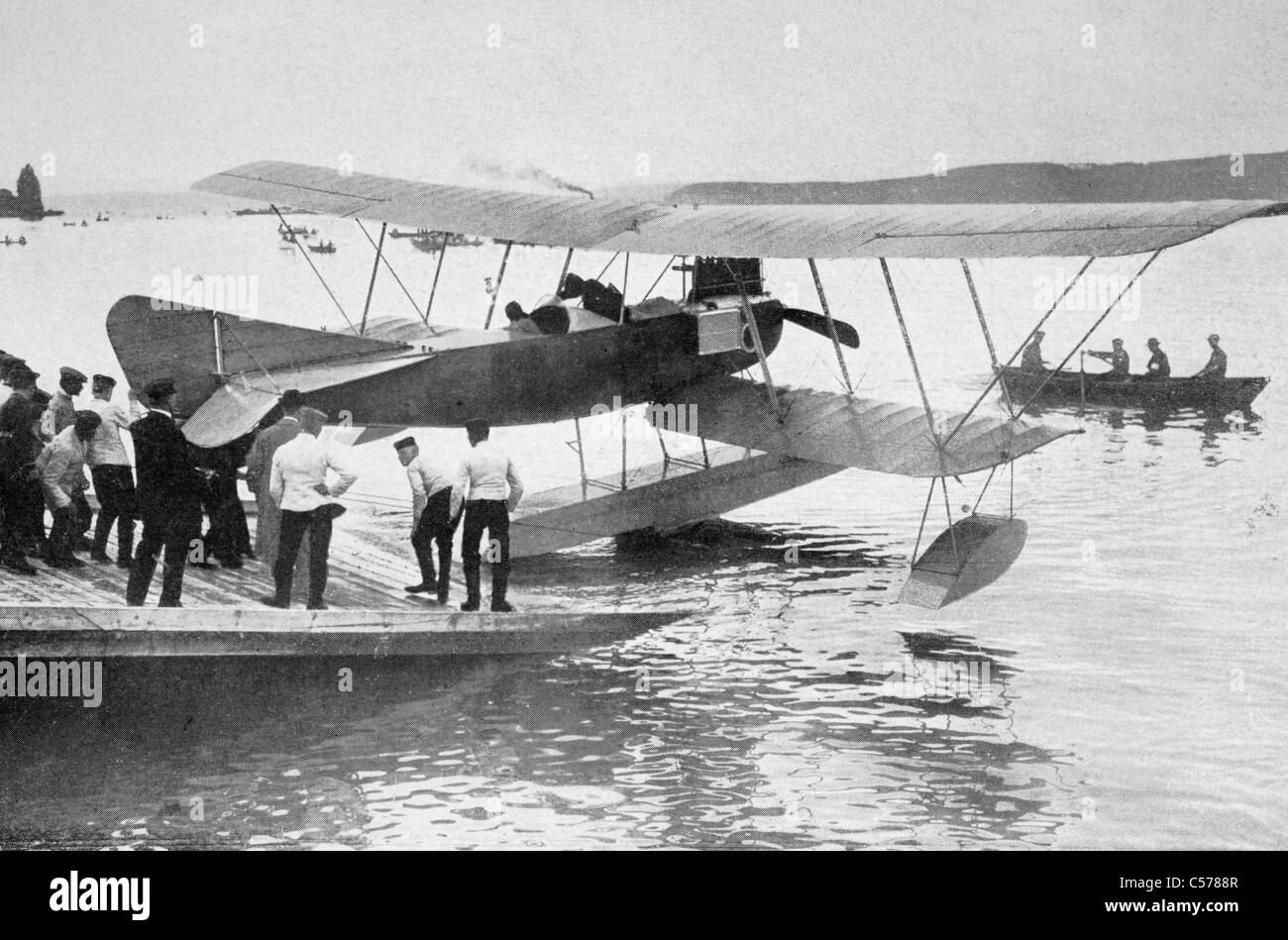 German seaplane used in the North Sea to track English naval movement during the First World War. Stock Photo