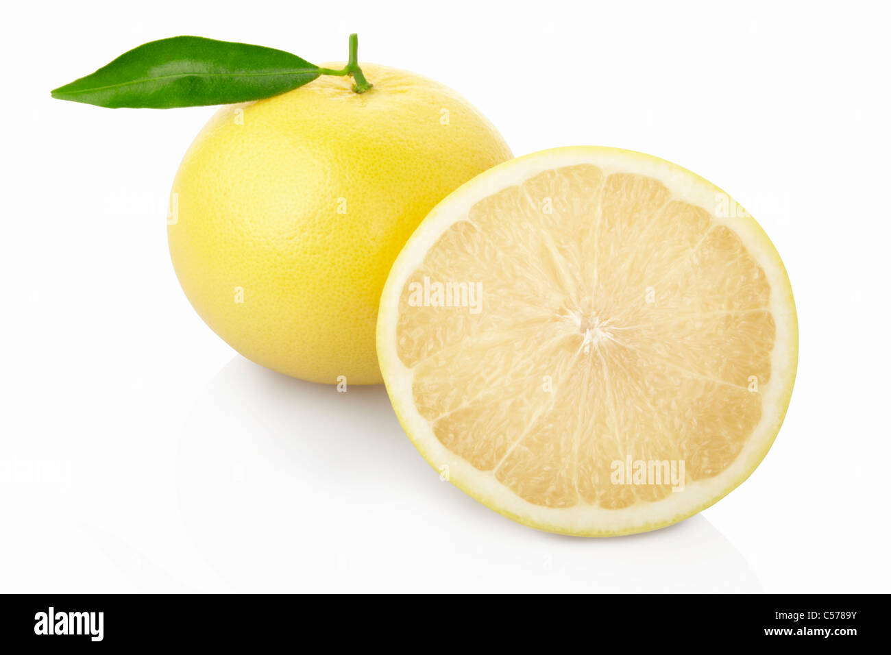 Yellow grapefruit cut out Stock Photo