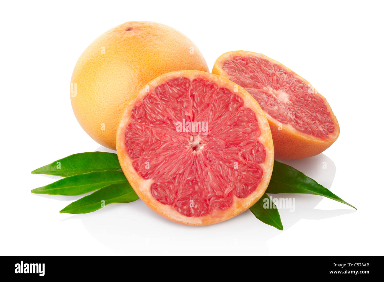 Pink grapefruit cut out Stock Photo
