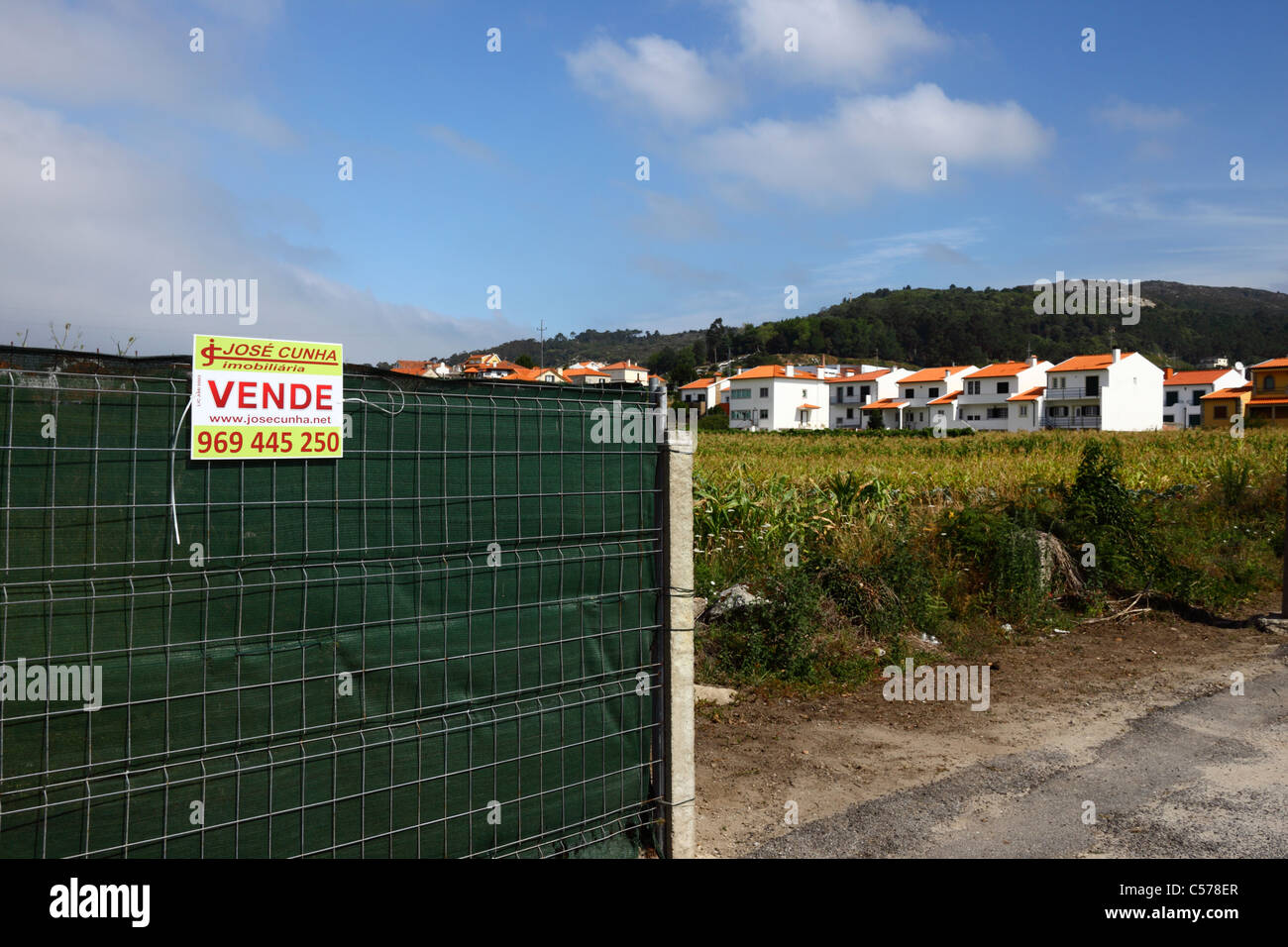 Land for sale for real estate development and maize field , Vila Praia de Ancora, northern Portugal Stock Photo