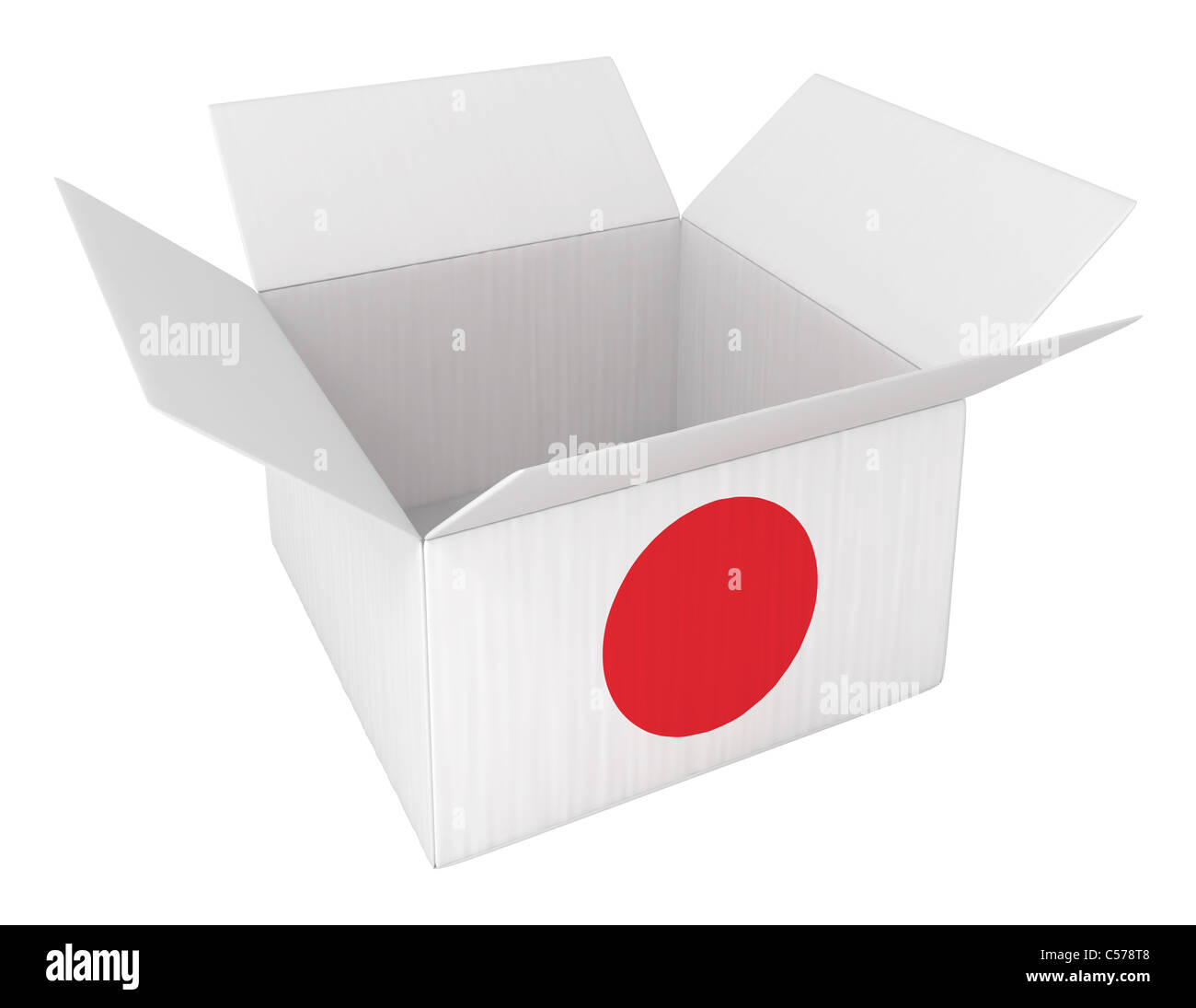 Made in Japan box container isolated on white Stock Photo