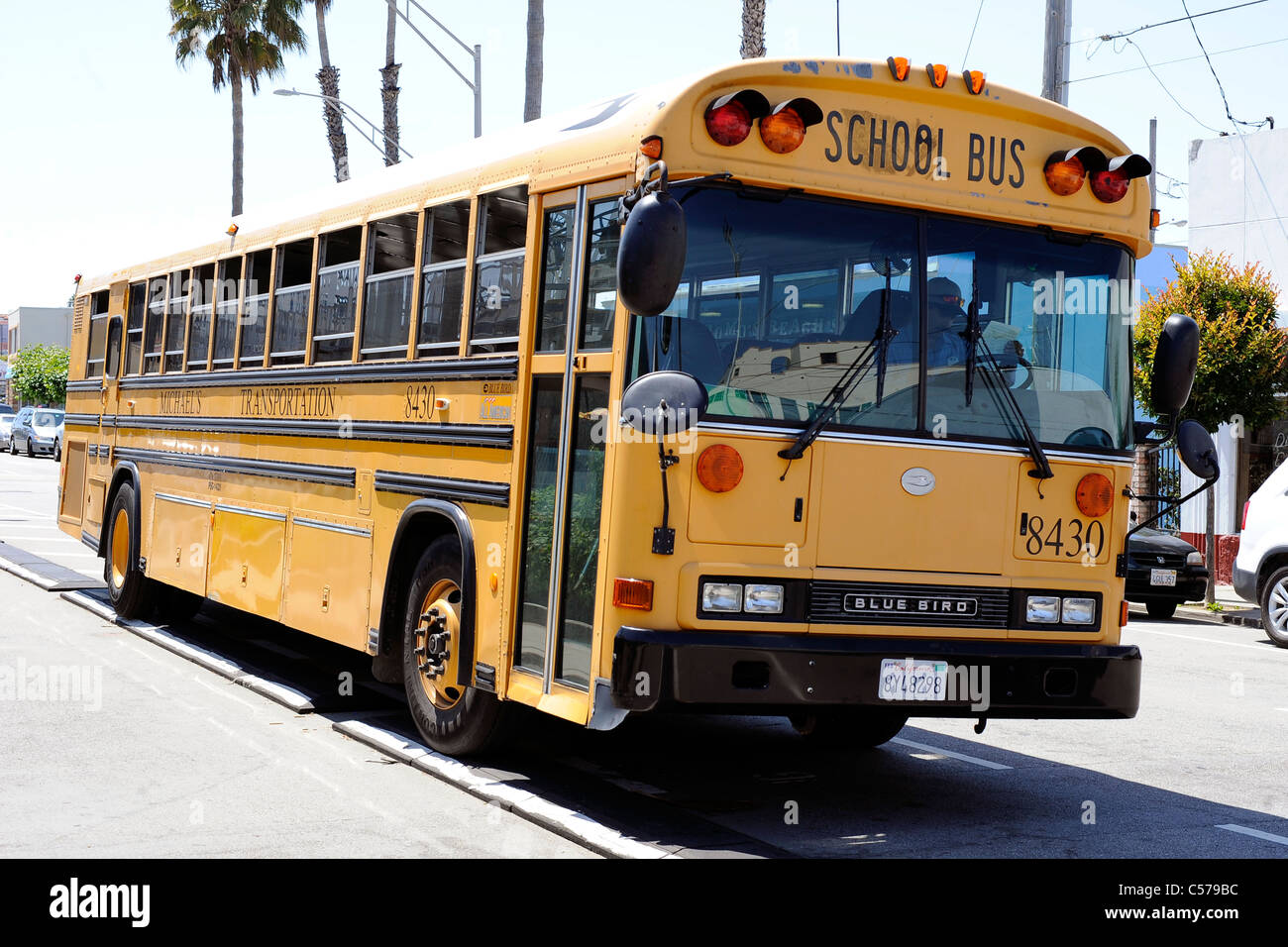 American School Bus, Santa Cruz California, USA 2011 Stock Photo