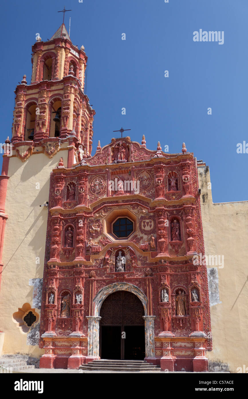 Built in 1761, La Purisima Concepción is in Landa de Matamoros Queretaro Mexico and is one of five missions in the Sierra Gorda. Stock Photo