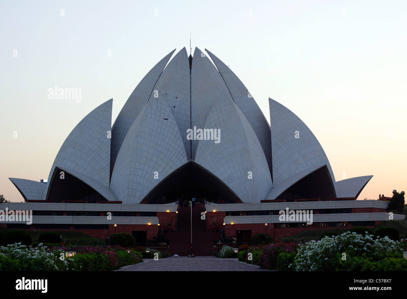 Lotus temple(Bahá'í temple, New Delhi) is one of the best examples of modern architecture. Stock Photo