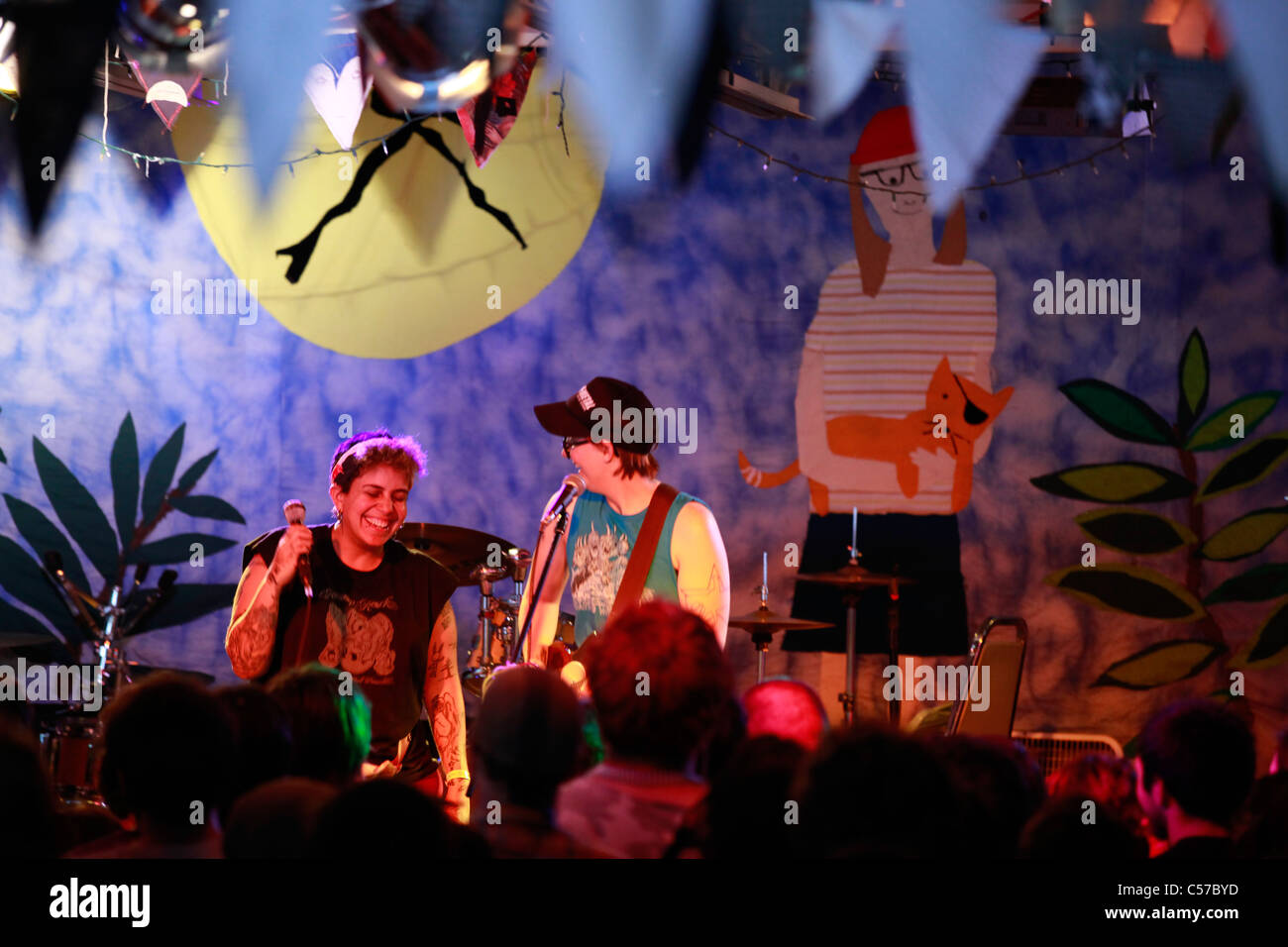 Your heart breaks and Kimya Dawson playing at Rhino's during Plan-It-X Festival. Stock Photo