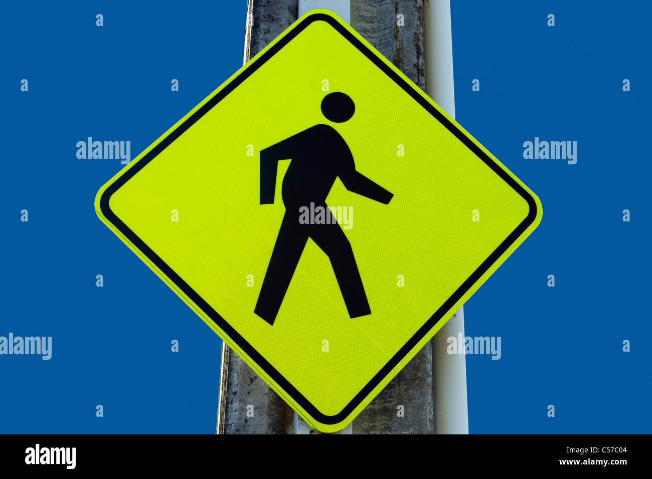 Traffic Sign, Pedestrian Crossing, Auckland, New Zealand, Monday, July 11, 2011. Stock Photo