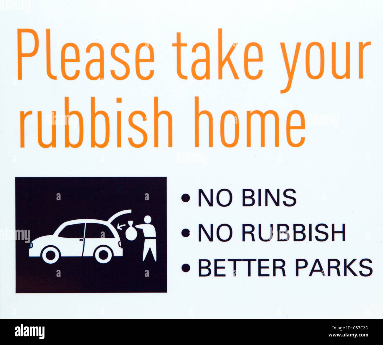 Rubbish Prohibited Sign, Auckland, New Zealand, Monday, July 11, 2011. Stock Photo