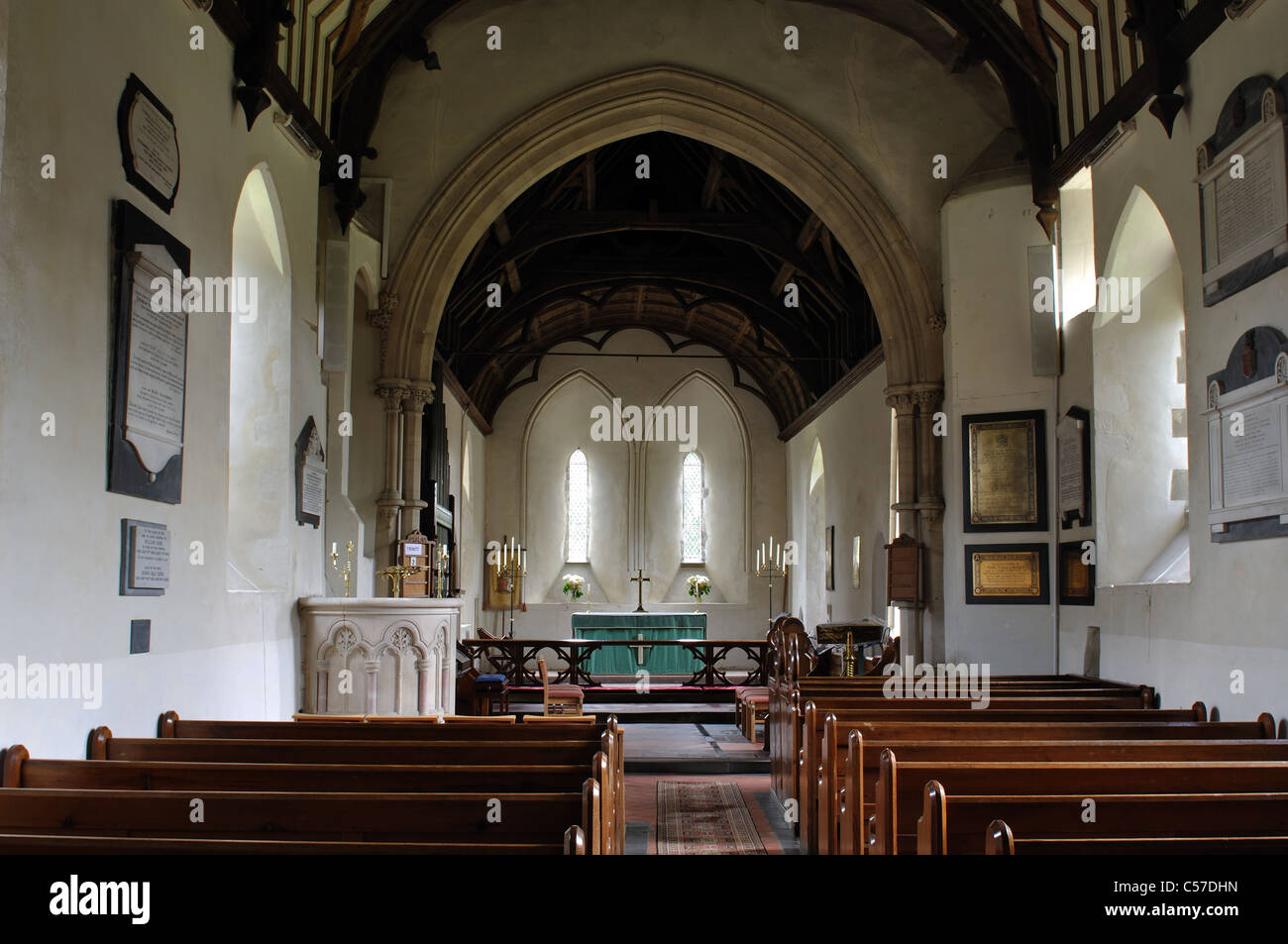 St. Mary and St. Nicholas Church, Hampstead Norreys, Berkshire, England, UK Stock Photo