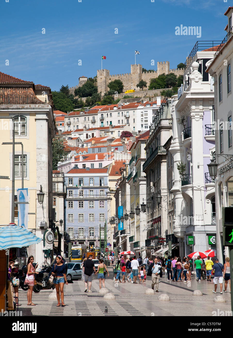 Lisbon street scene Stock Photo Alamy