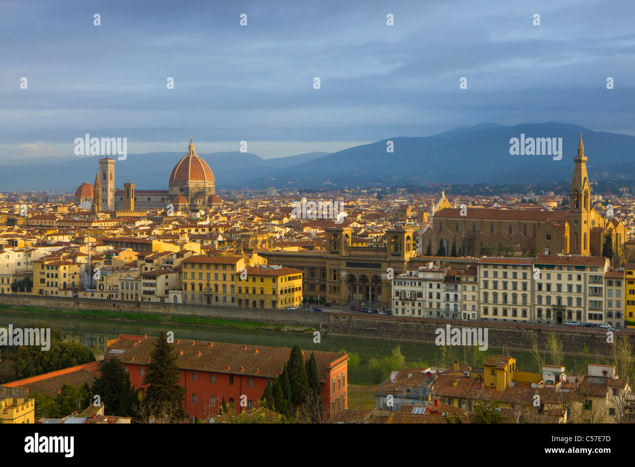 Florence, Italy, Europe, Tuscany, town, city, houses, homes, churches
