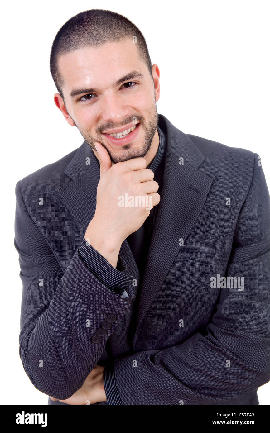 young business man portrait isolated on white Stock Photo - Alamy