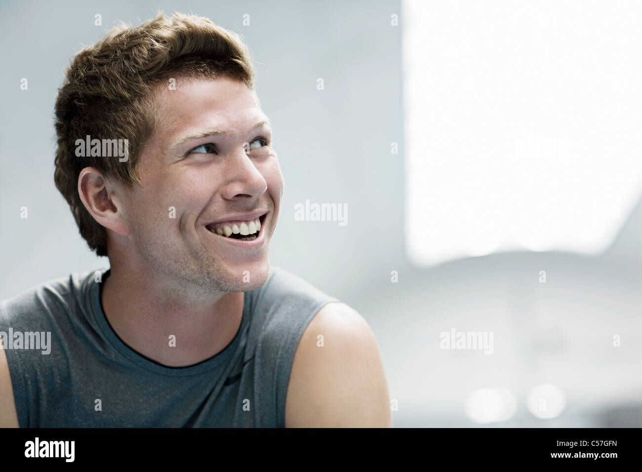 Close up of man smiling Stock Photo
