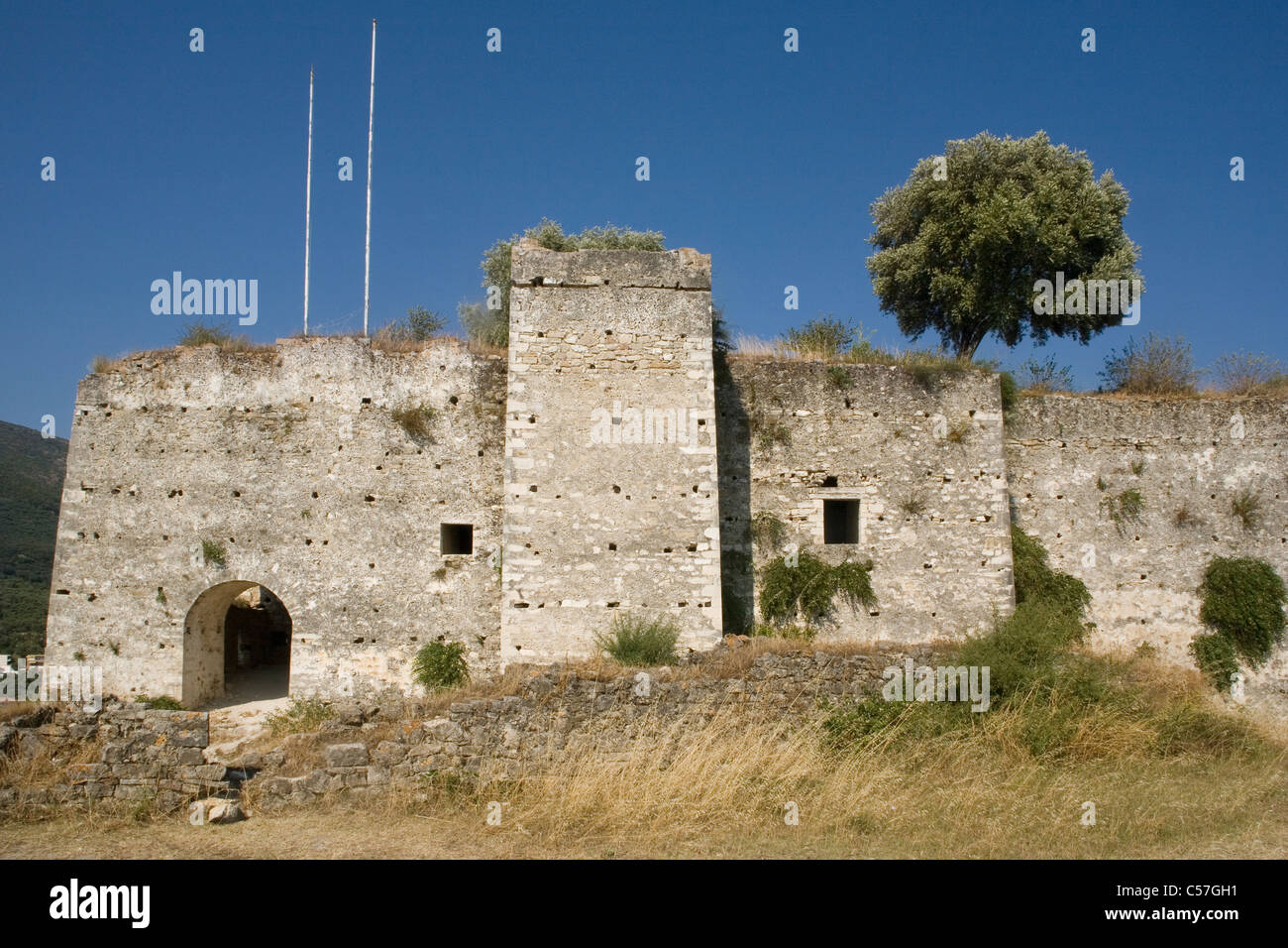 Greece Epiros Parga Venetian castle Stock Photo
