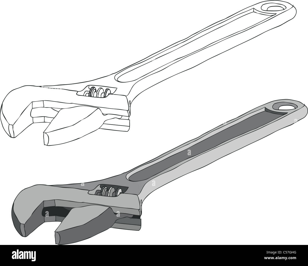 An adjustable spanner, shifting spanner, shifter or adjustable angle