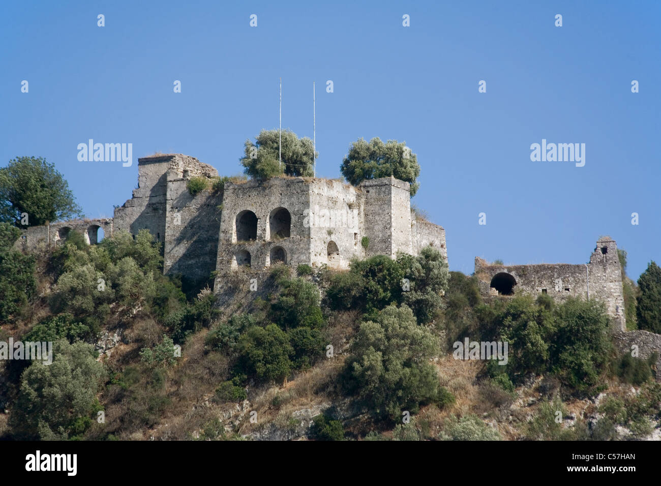 Greece Epiros Parga Venetian castle Stock Photo