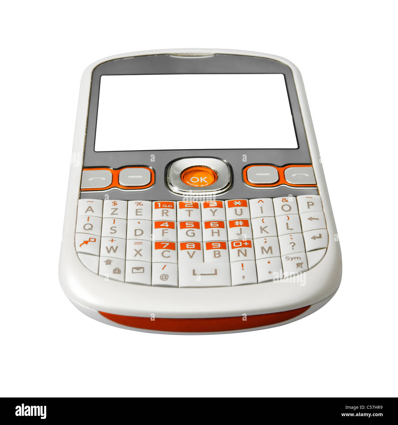 Studio photo of white smart phone, isolated on white background Stock ...