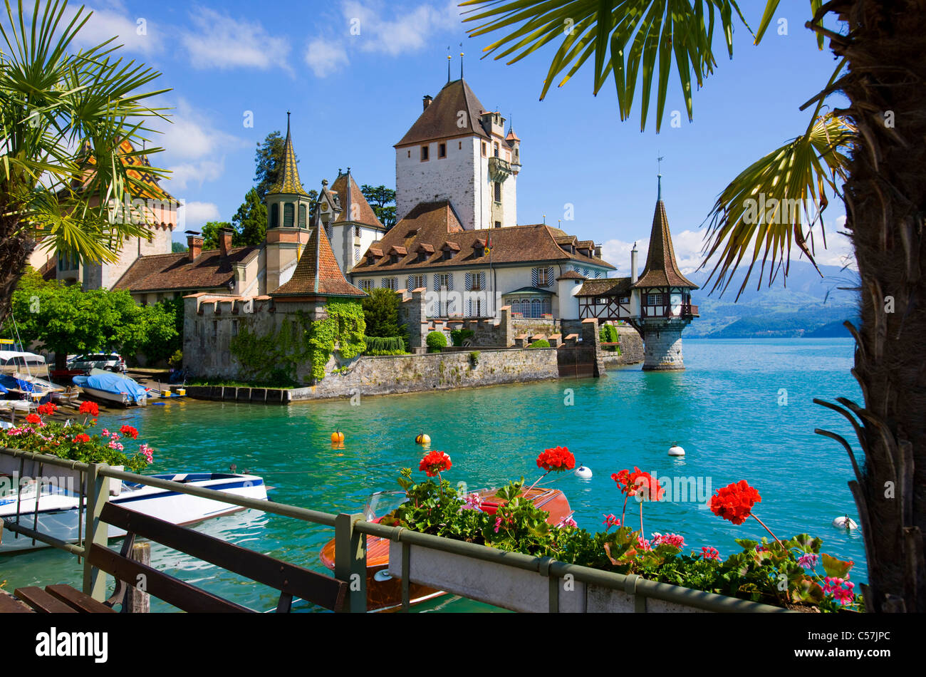 Oberhofen, Switzerland, Europe, canton Bern, lake, sea ...