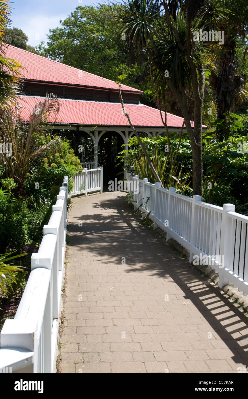 The Tea House cafe at Abbotsbury Subtropical Gardens in Dorset UK Stock
