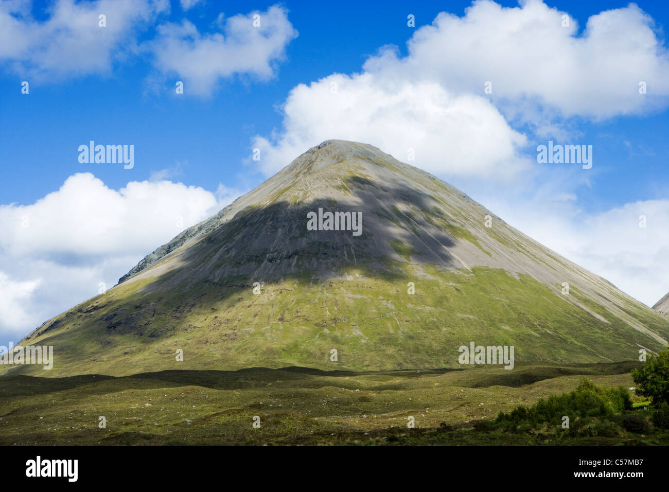 Cloud shadow on Glamaig, Cuillin Hills, Isle of Skye, Scotland, UK. Stock Photo