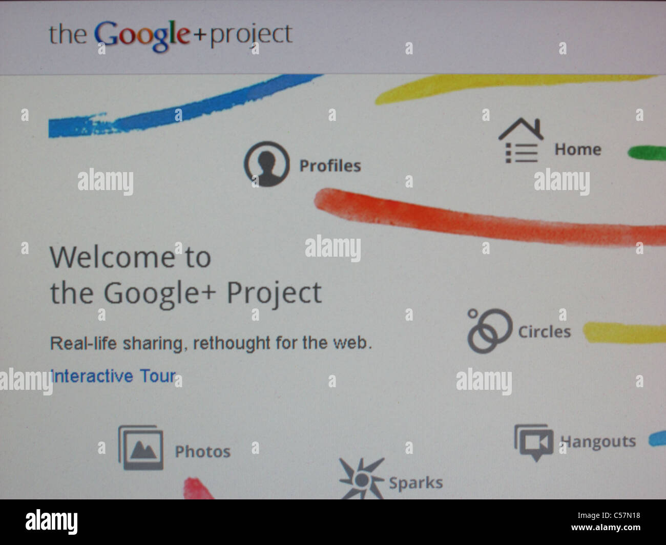 Google + plus project screengrab Stock Photo