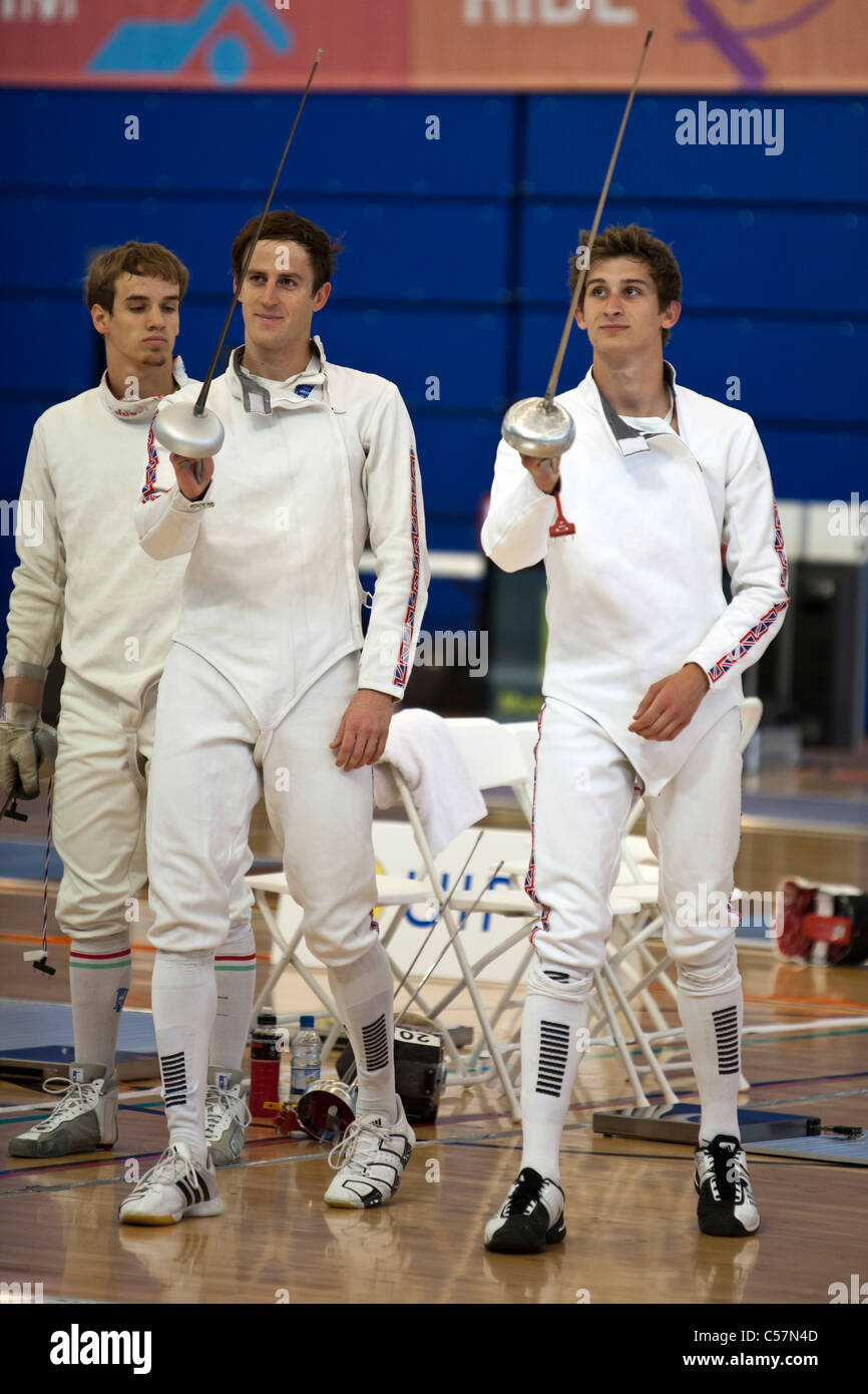 The Fencing Event at the 2011 Modern Pentathlon UIPM World Cup Final, Crystal Palace, London, UK. Stock Photo