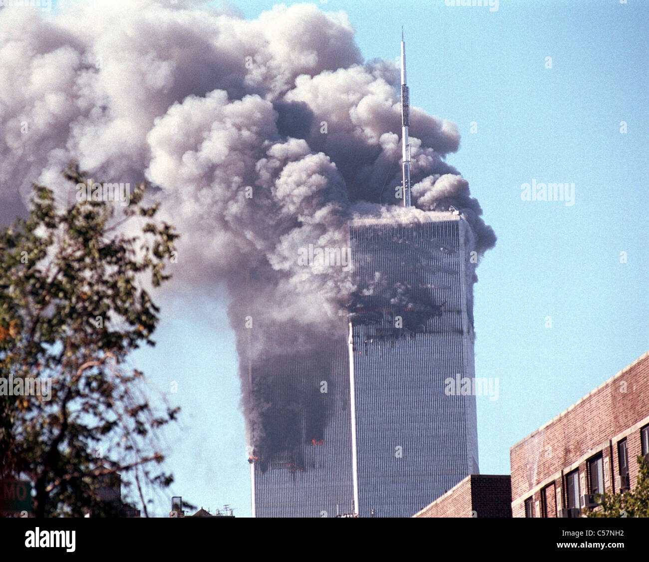 World Trade Center fire/ terrorism September 11, 2001. (© Frances M. Roberts) Stock Photo