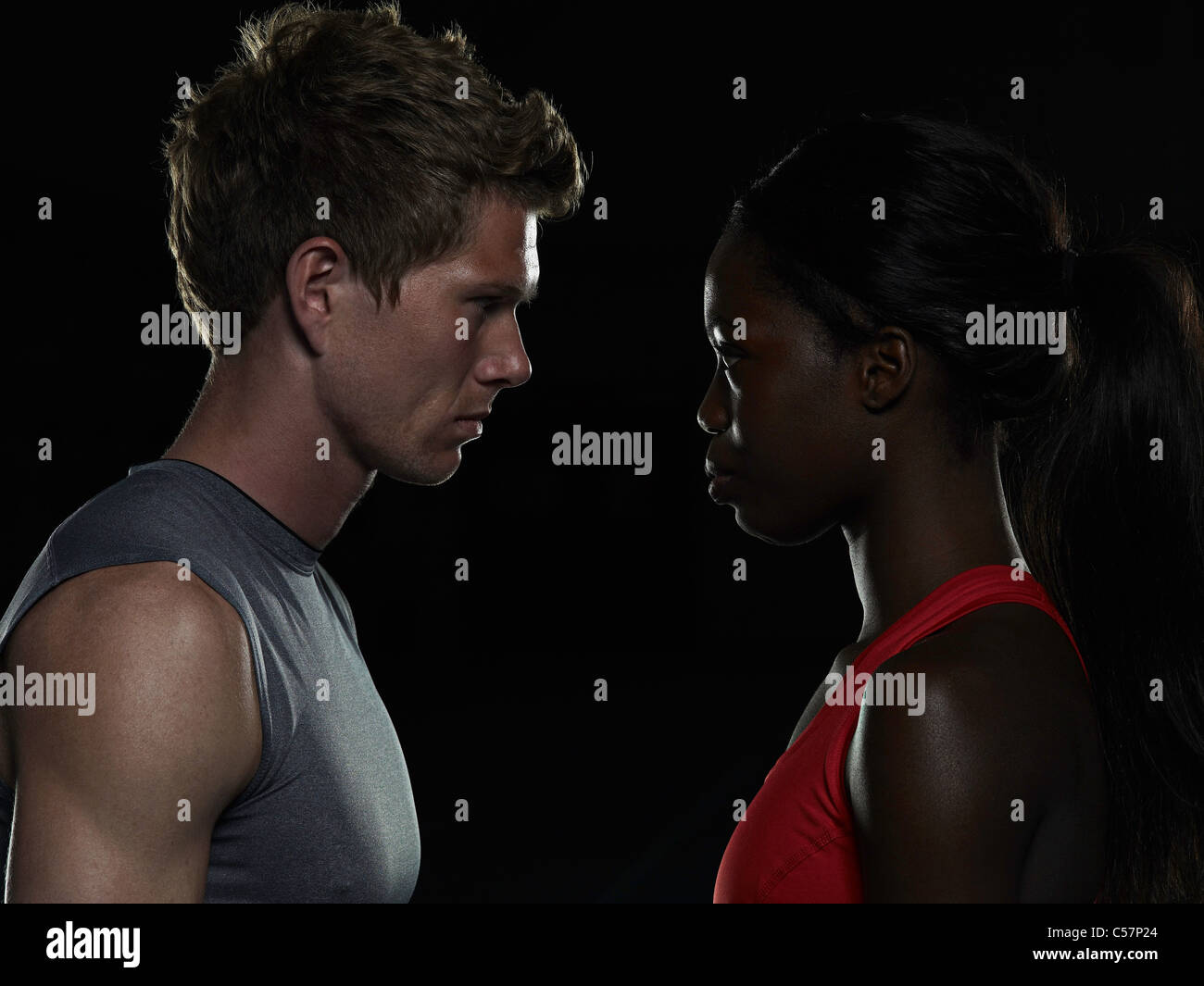 Runner Rivalry Night runner profile hi-res stock photography and images - Alamy