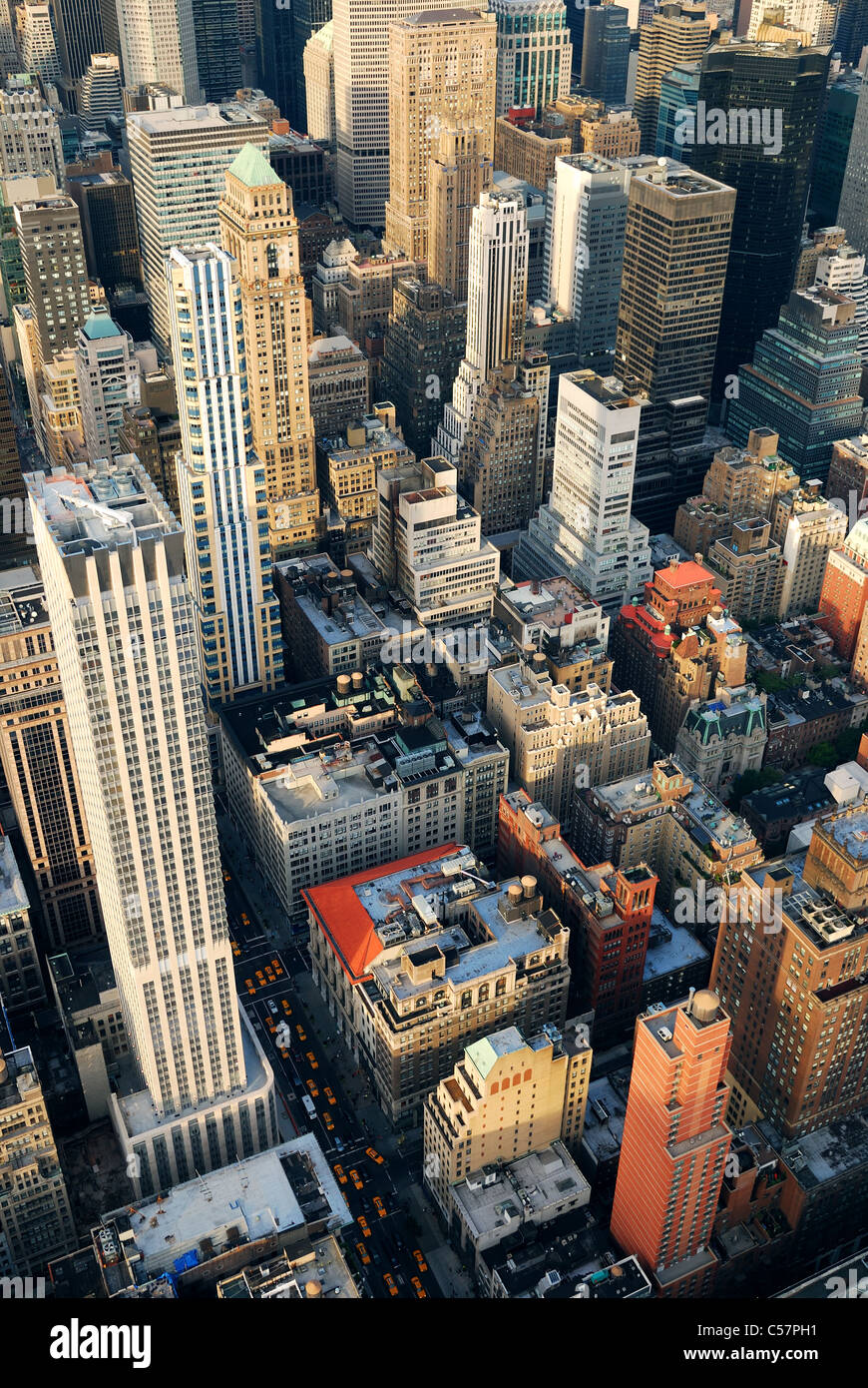New York City Manhattan aerial skyline panorama view with skyscrapers ...