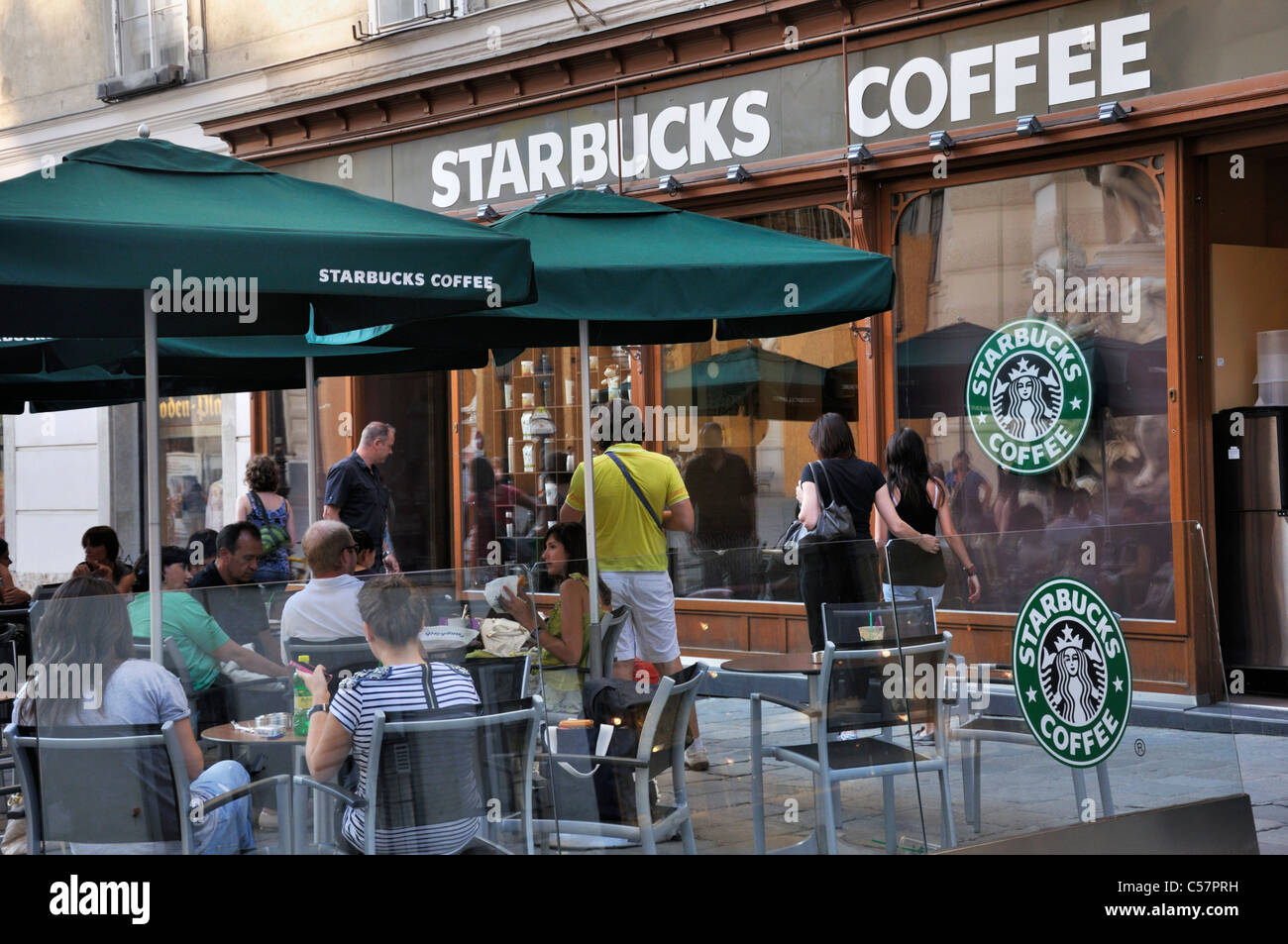 Vienna austria starbucks coffee shop hires stock photography and