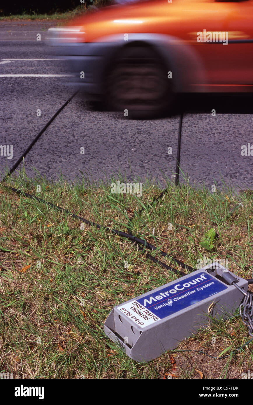 electronic meter and road cable sensor's recording passing traffic on