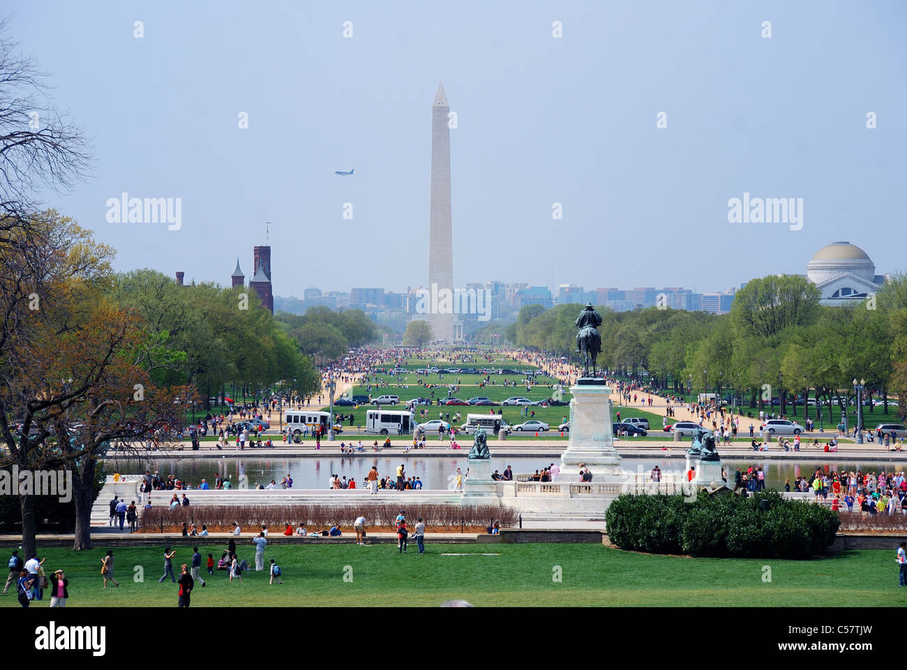 Washington DC national mall with Washington monument Stock Photo