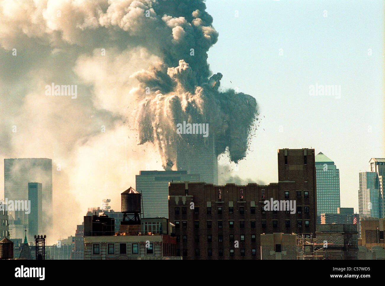 World Trade Center, New York City terrorist attack, September 11, 2001. Stock Photo