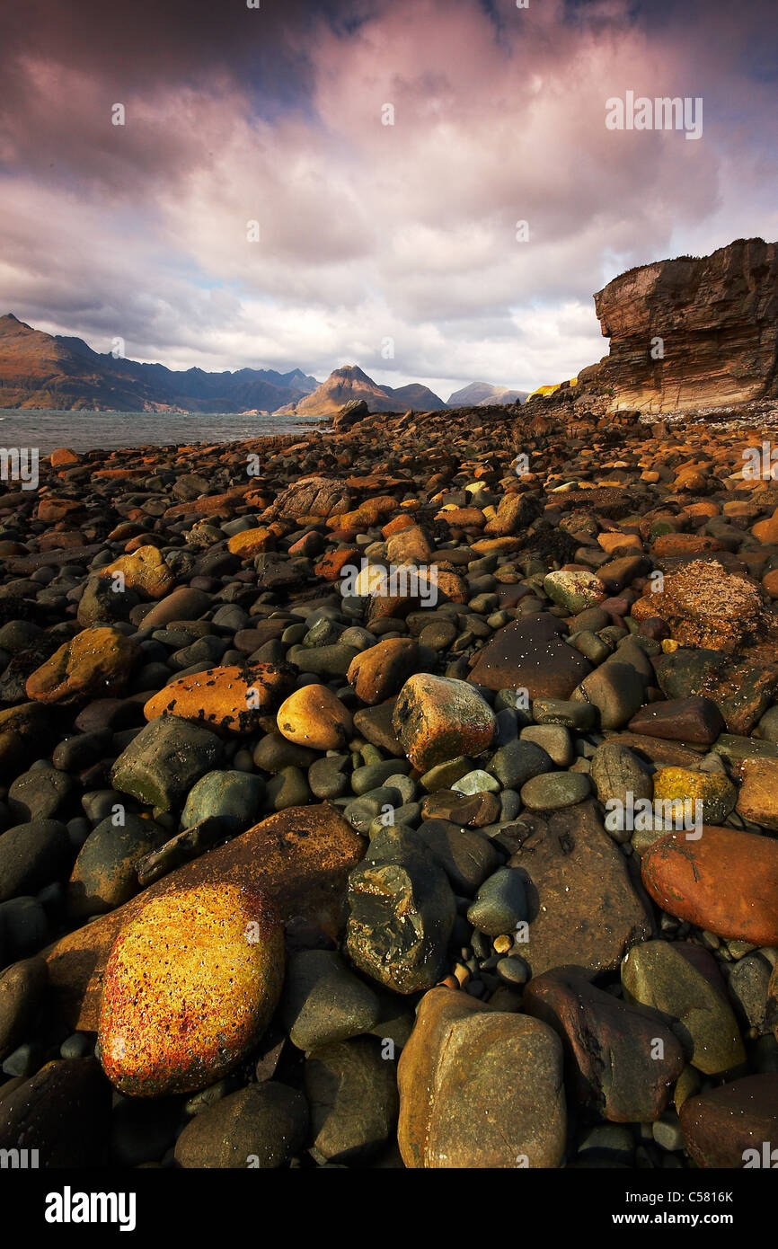The beach at Elgol on the Isle of Skye Stock Photo