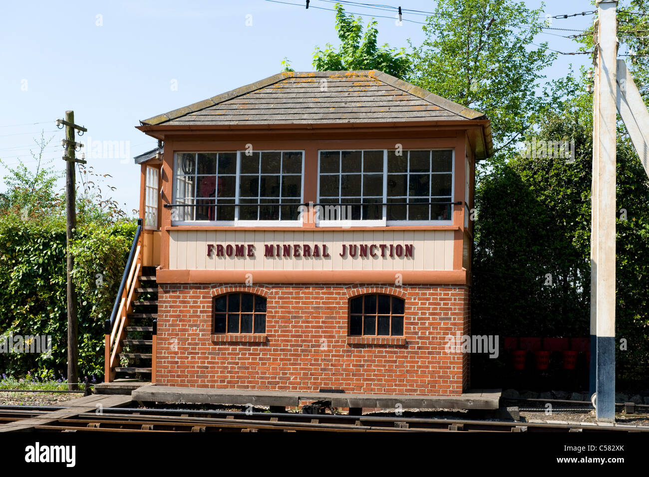 Frome Mineral Junction Signalbox at the Didcot Railway Centre Stock Photo