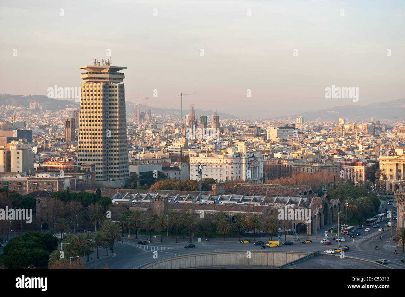 Aerial view of the city of Barcelona, Spain Stock Photo - Alamy