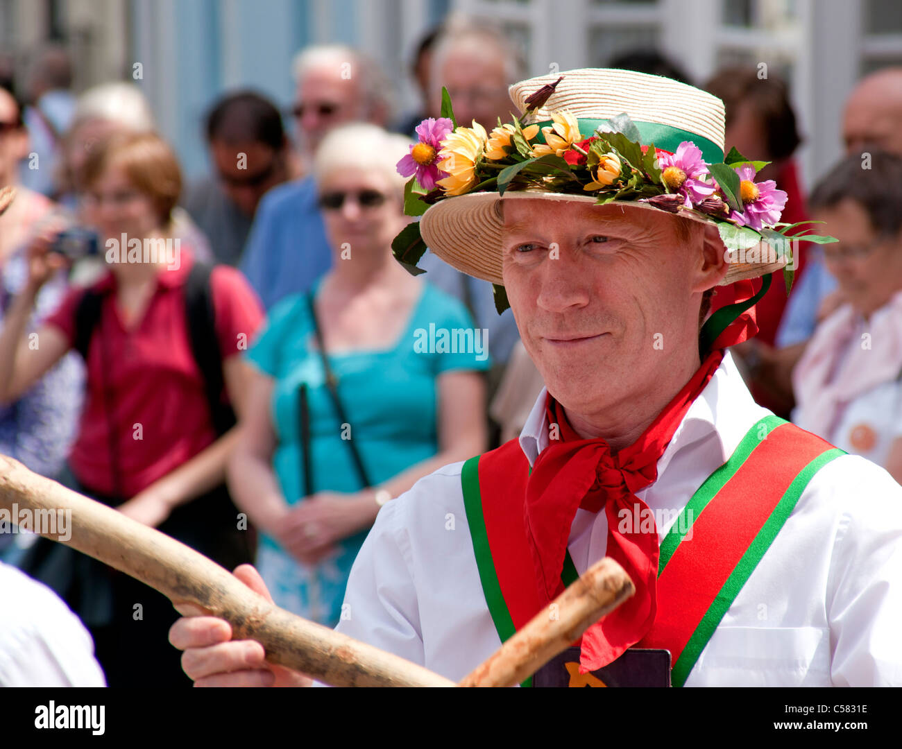 Morris Dancing at the Centenary Morris Dancing Festival in Thaxted, Essex, England, in 2011 Stock Photo