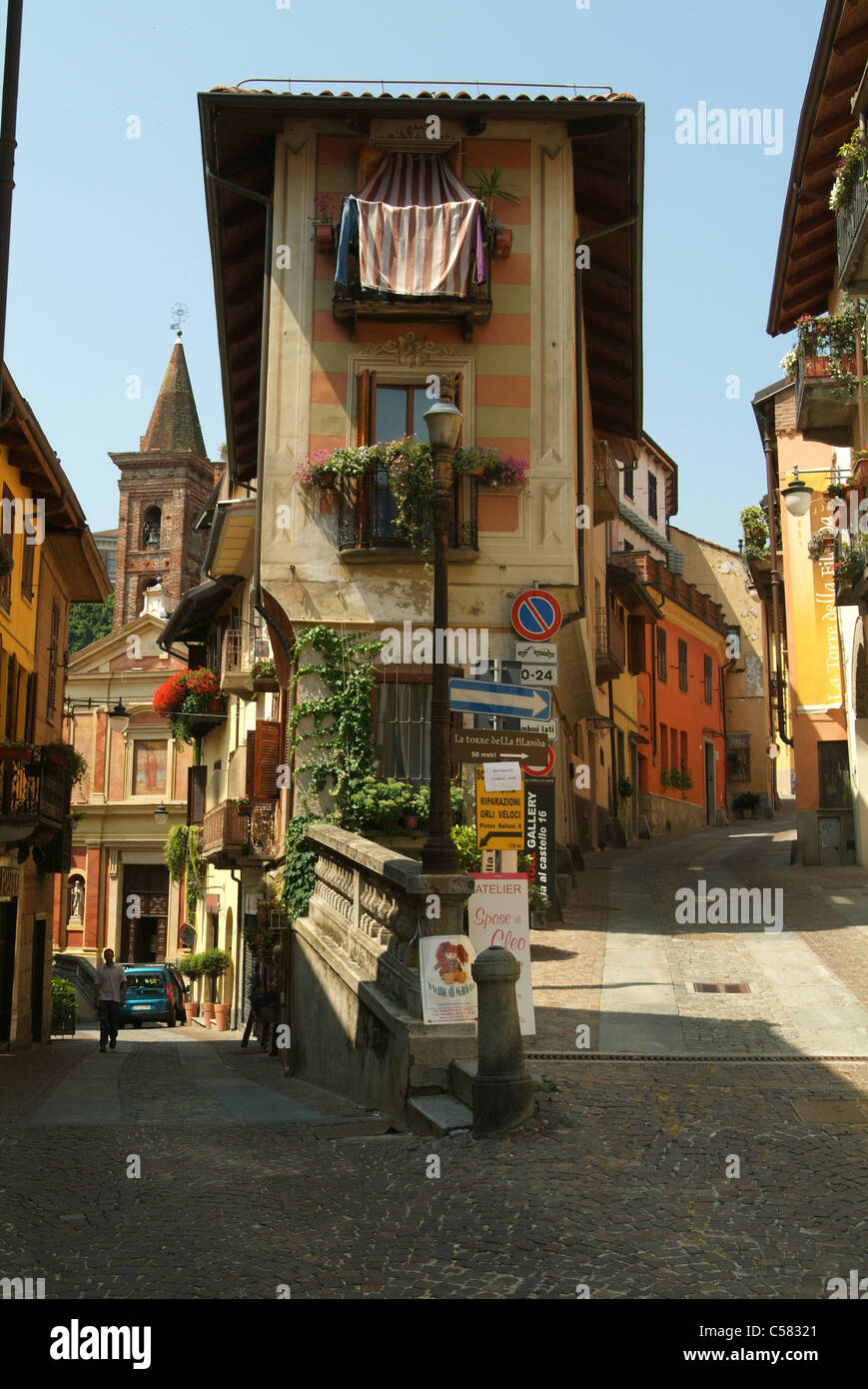 Rivoli, Piedmont, Italy, church, Santa Croce, Old Town Stock Photo