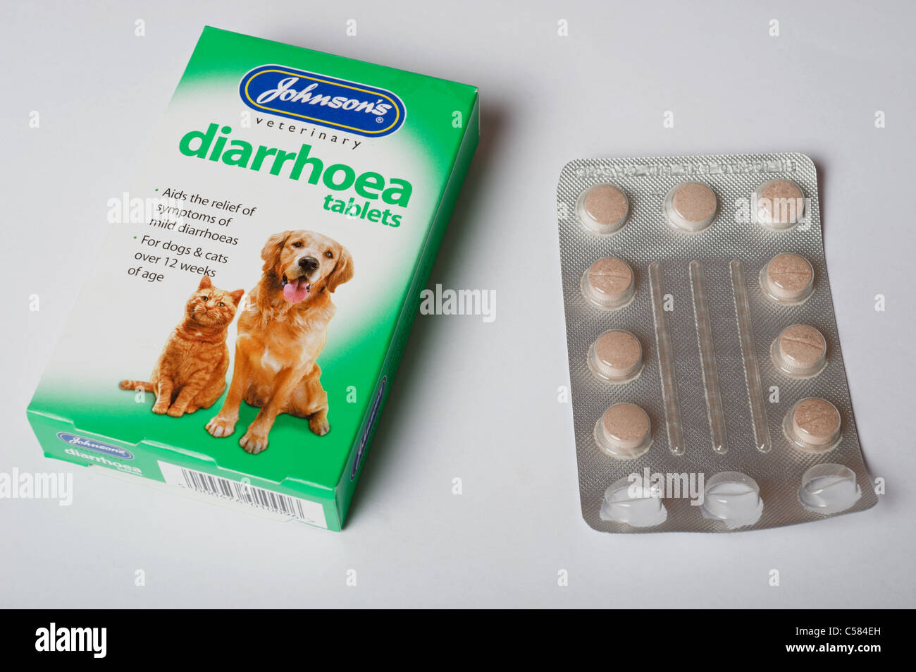 Johnson's pet diarrhoea tablets Stock Photo