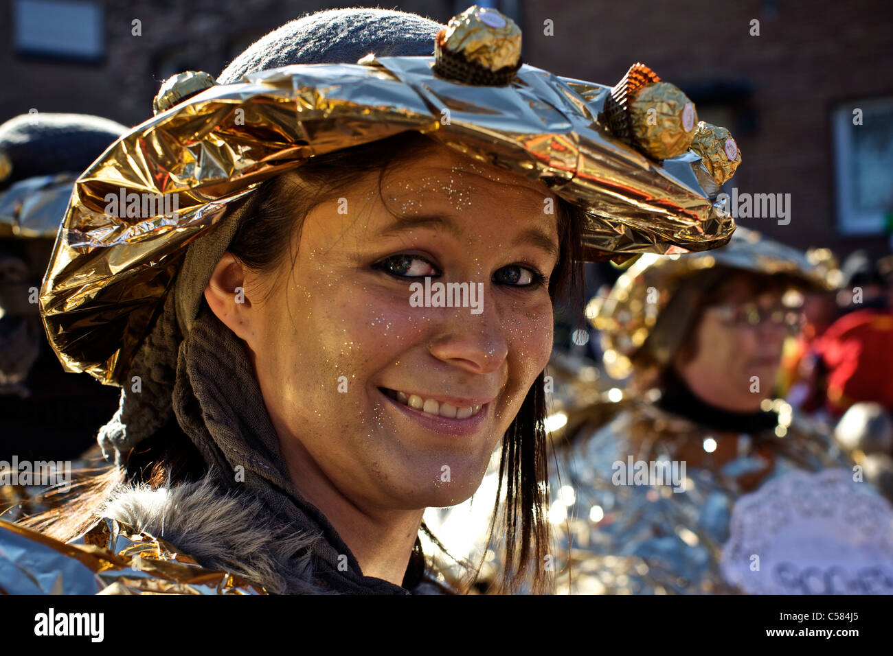 Portrait of a woman wearing carnival costume Stock Photo - Alamy