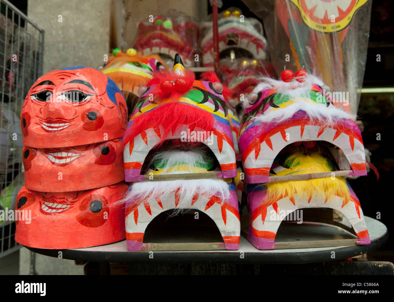 Masks Chinatown Cholon Saigon ( Ho chi Minh City) Vietnam Stock Photo
