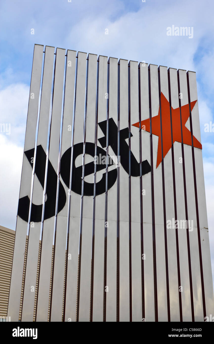 Jetstar Sign Avalon Airfield Melbourne. Stock Photo