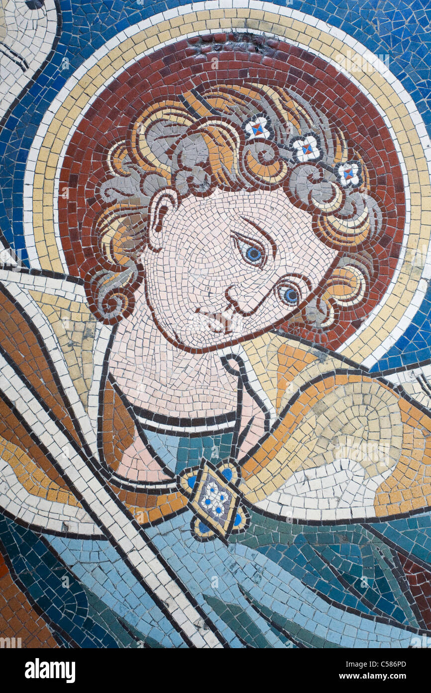 Floor mosaic in the Kaiser Wilhelm Building in Berlin, Germany, Europe ...