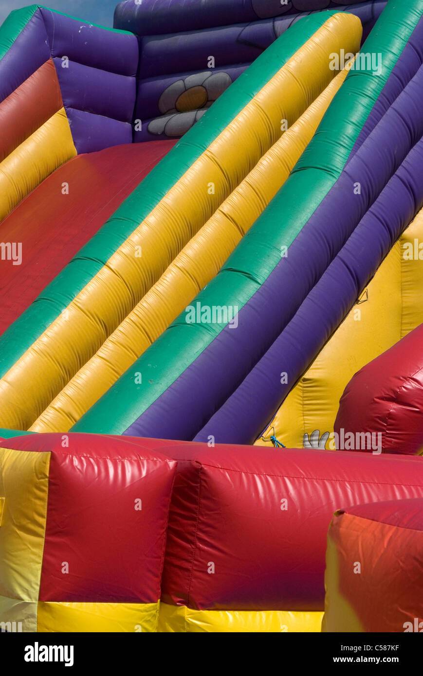 Colorful inflatable slide, Amuseument area, Brighton Pier, Brighton ...