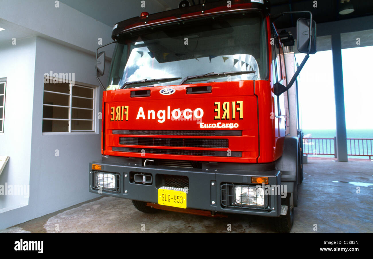 Dennery Village St Lucia Fire Engine at Fire Station Stock Photo Alamy
