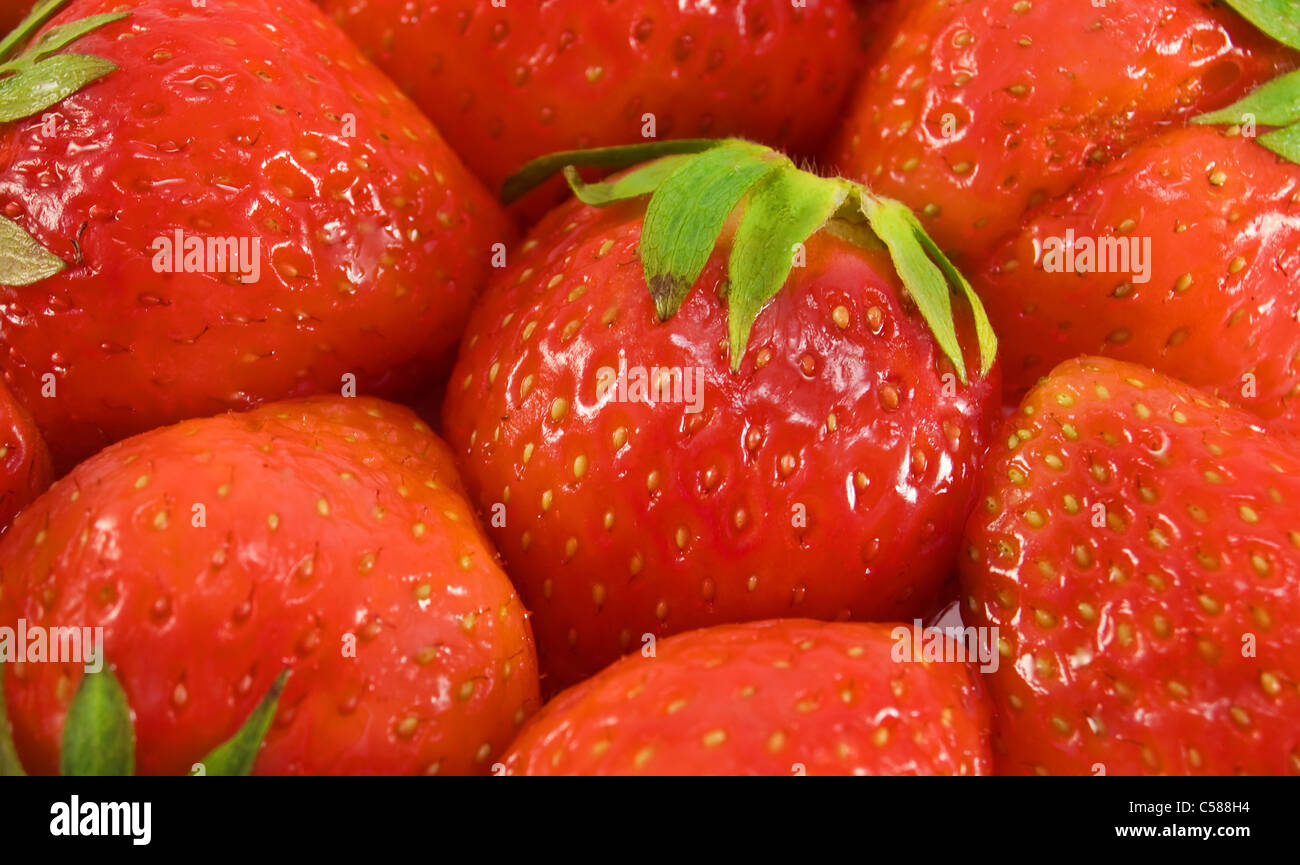 fresh ripe strawberries full frame background Stock Photo - Alamy
