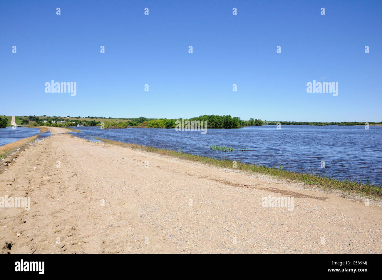 The flooded Souris River in North Dakota, United States Stock Photo Alamy